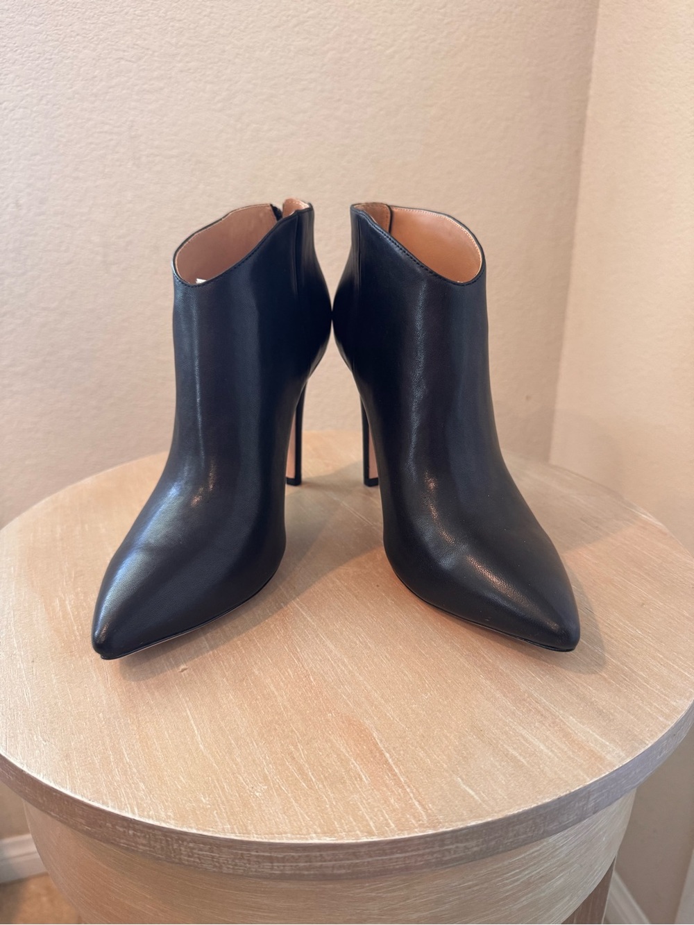 Halston Heritage Black Leather Stiletto Ankle Booties - Size 10 - NIB - $595